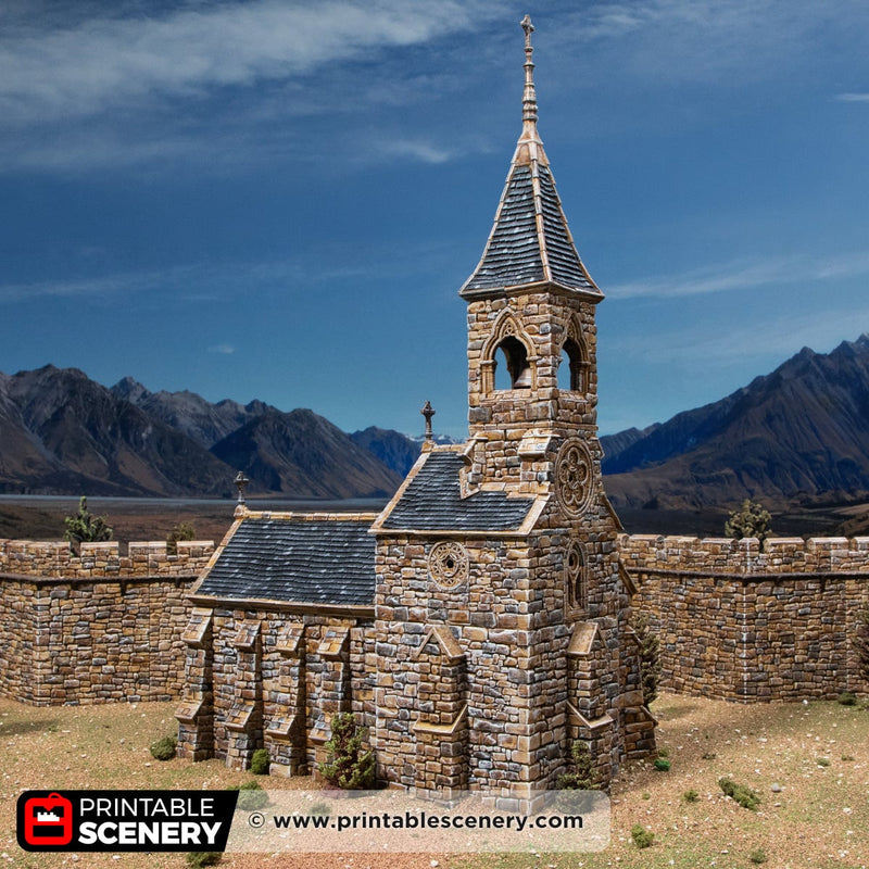 Castle Church – Printable Scenery 3D printed tabletop terrain