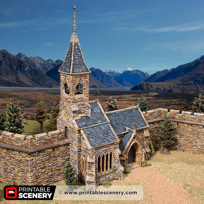 Castle Church – Printable Scenery 3D printed tabletop terrain