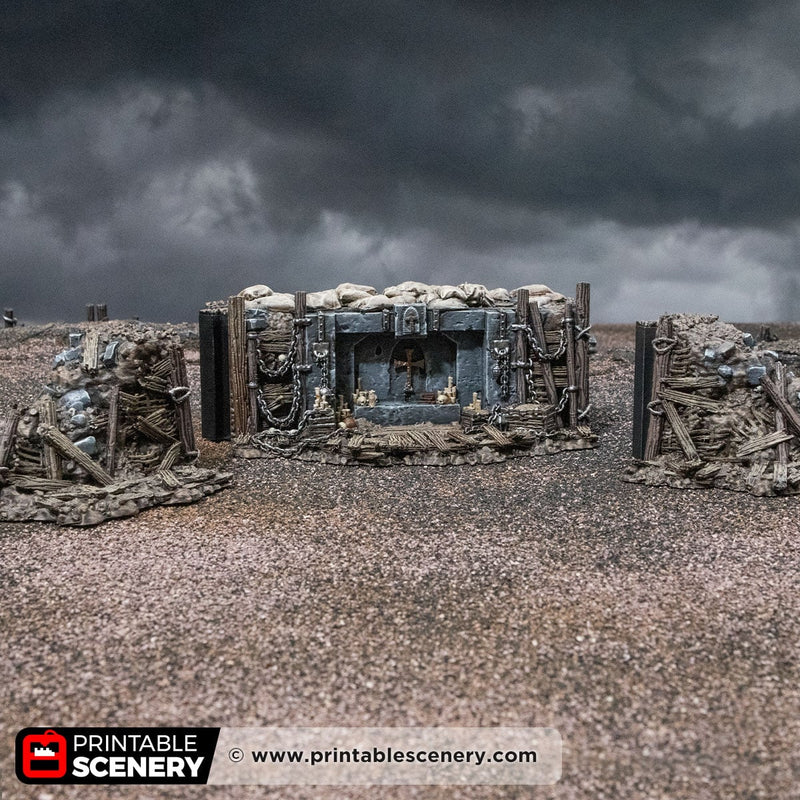 Sunken Trench Shrine – Trench Crusade compatible SystemHEX 3D printed terrain