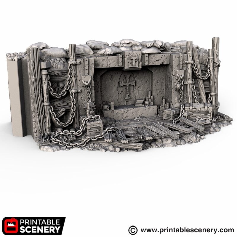 Sunken Trench Shrine – Trench Crusade compatible SystemHEX 3D printed terrain