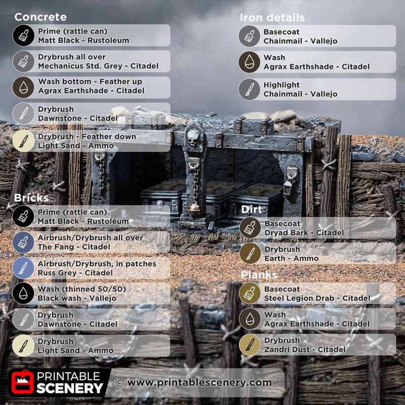 Trench Mausoleum – Trench Crusade compatible SystemHEX 3D printed terrain