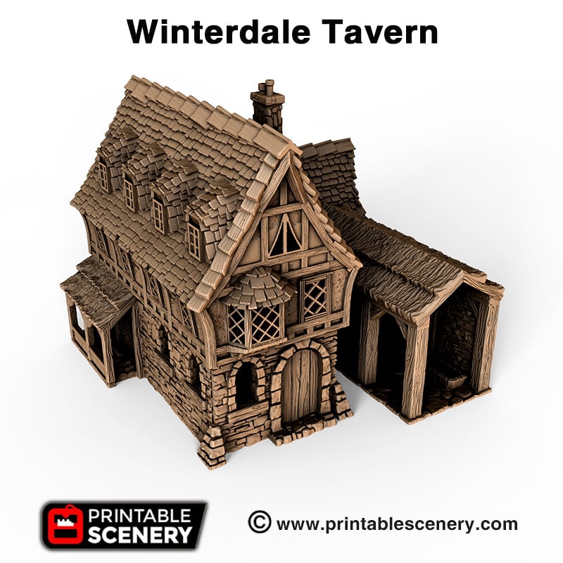 Winterdale Tavern – Printable Scenery 3D printed tabletop terrain