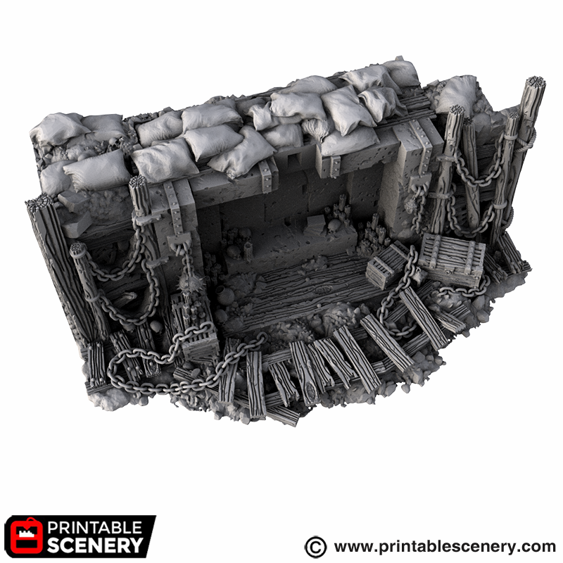 Sunken Trench Shrine – Trench Crusade compatible SystemHEX 3D printed terrain