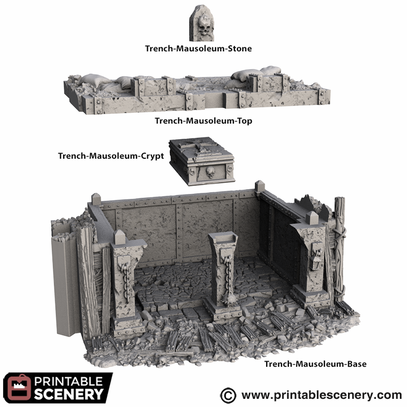 Trench Mausoleum – Trench Crusade compatible SystemHEX 3D printed terrain