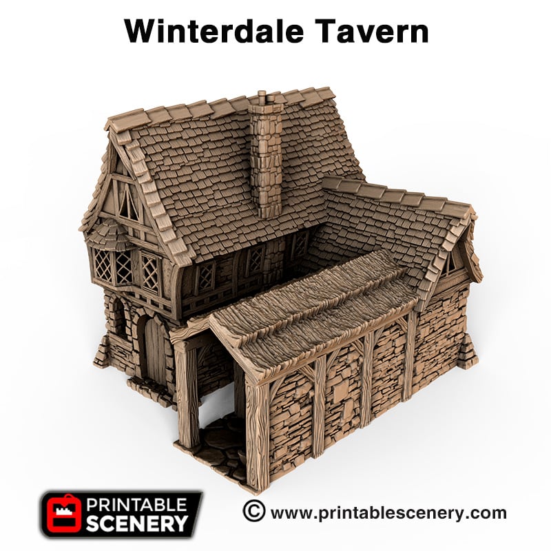 Winterdale Tavern – Printable Scenery 3D printed tabletop terrain