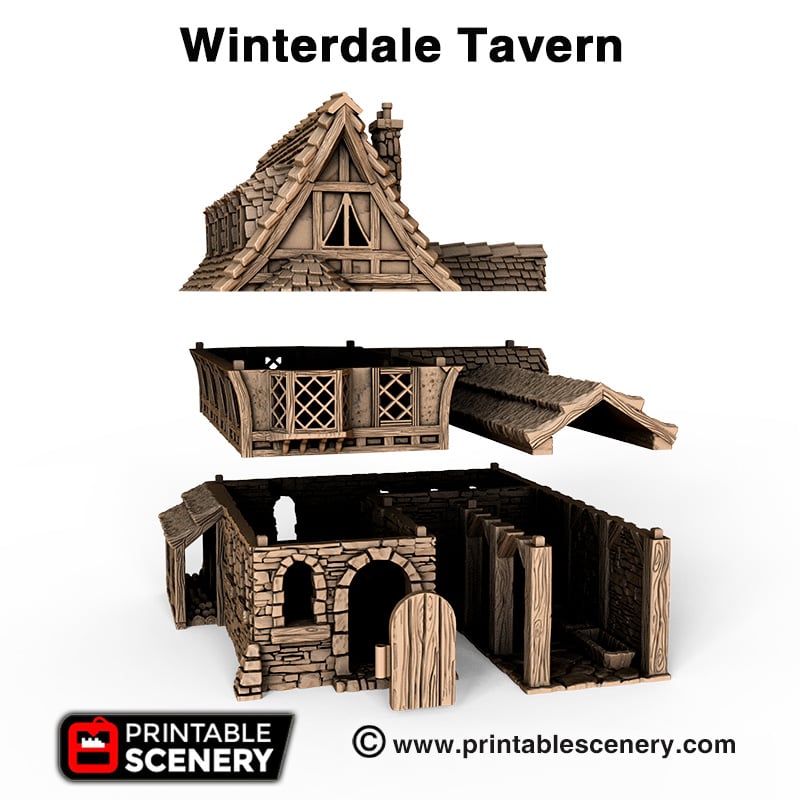Winterdale Tavern – Printable Scenery 3D printed tabletop terrain