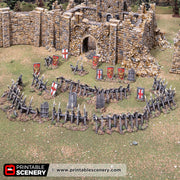 Cheval de frise & Pavise – Printable Scenery 3D printed tabletop terrain