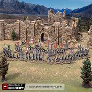 Cheval de frise & Pavise – Printable Scenery 3D printed tabletop terrain