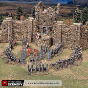 Cheval de frise & Pavise – Printable Scenery 3D printed tabletop terrain