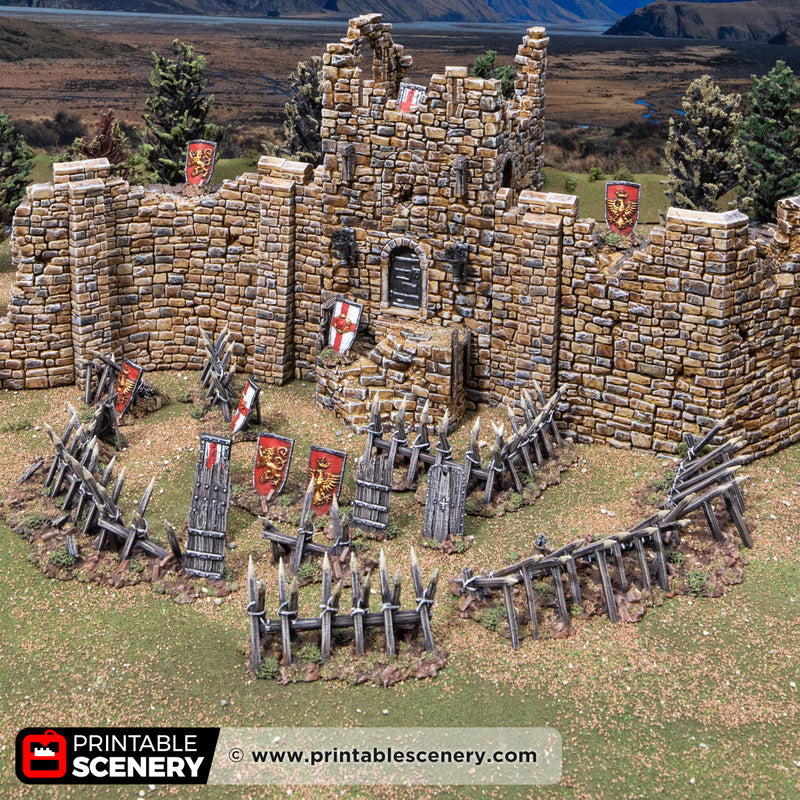 Cheval de frise & Pavise – Printable Scenery 3D printed tabletop terrain