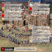 Cheval de frise & Pavise – Printable Scenery 3D printed tabletop terrain