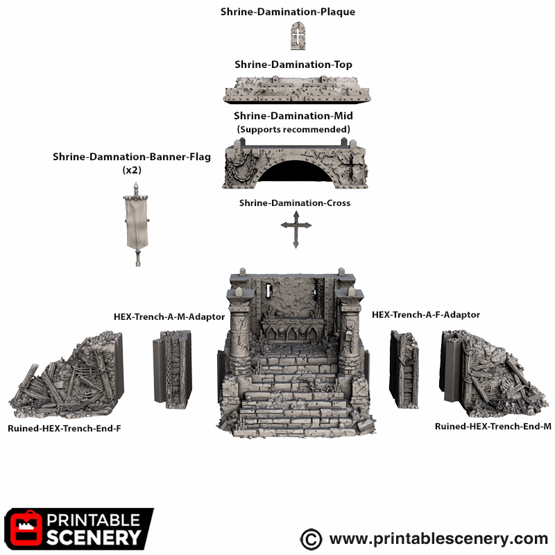 Shrine of Damnation – Trench Crusade compatible SystemHEX 3D printed terrain