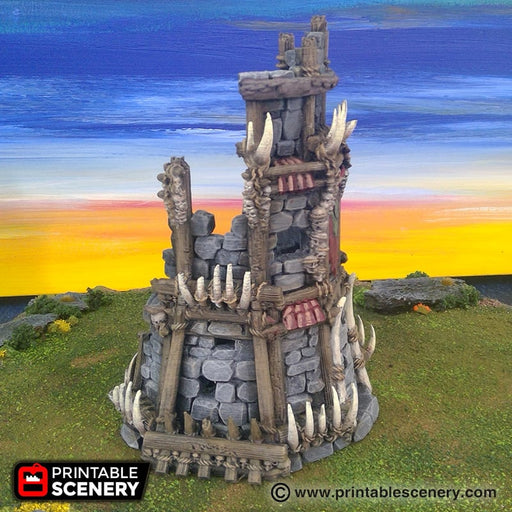Lost Tribes Ruined Tribal Fort – Printable Scenery 3D printed tabletop terrain