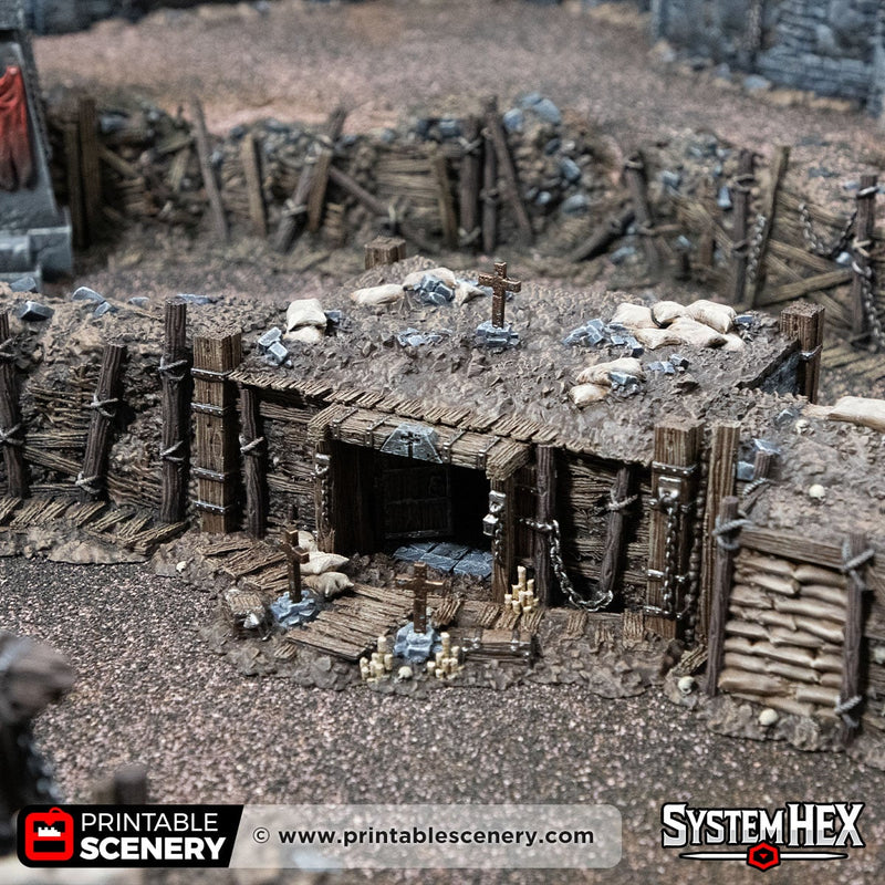 Wooden Dugout – Trench Crusade compatible SystemHEX 3D printed terrain
