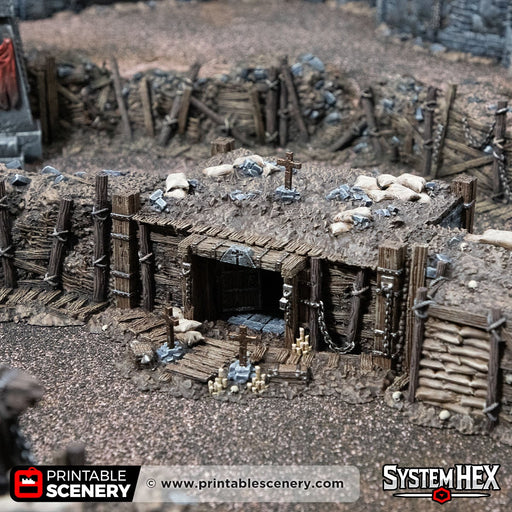Wooden Dugout – Trench Crusade compatible SystemHEX 3D printed terrain