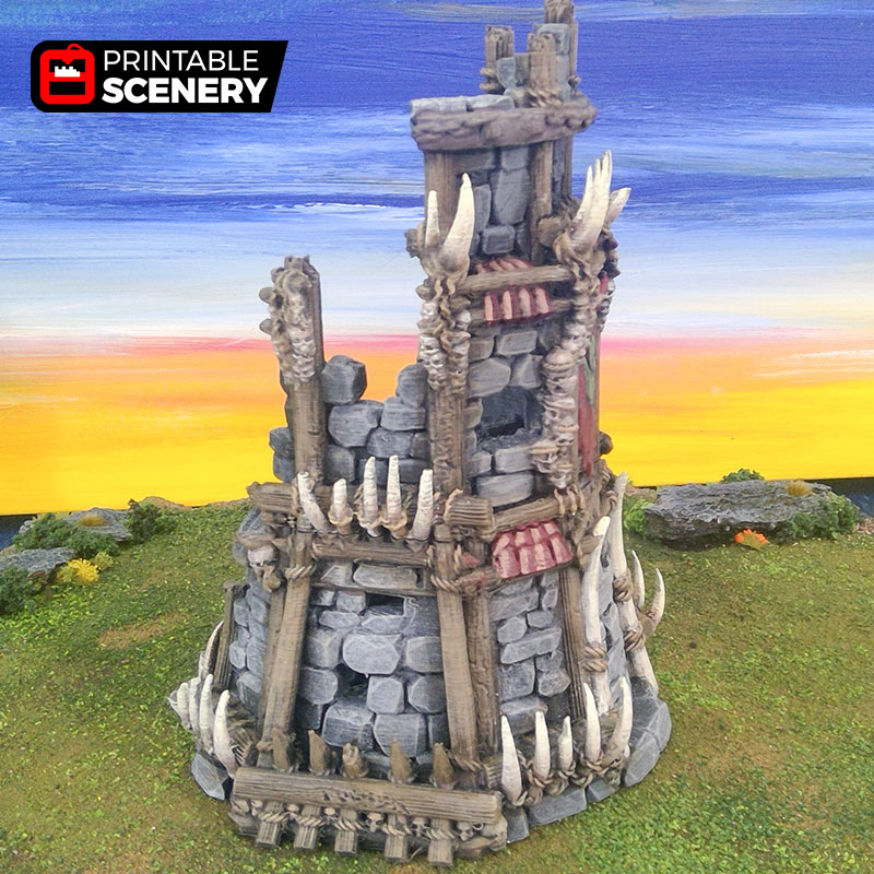 Lost Tribes Ruined Tribal Fort – Printable Scenery 3D printed tabletop terrain