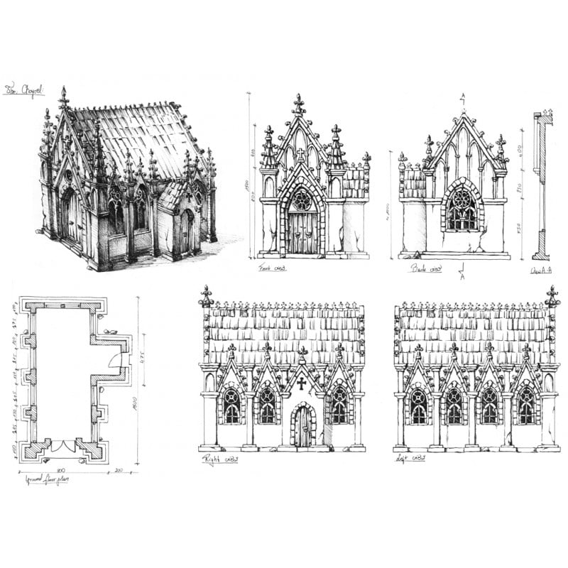 Winterdale Chapel – Printable Scenery 3D printed tabletop terrain