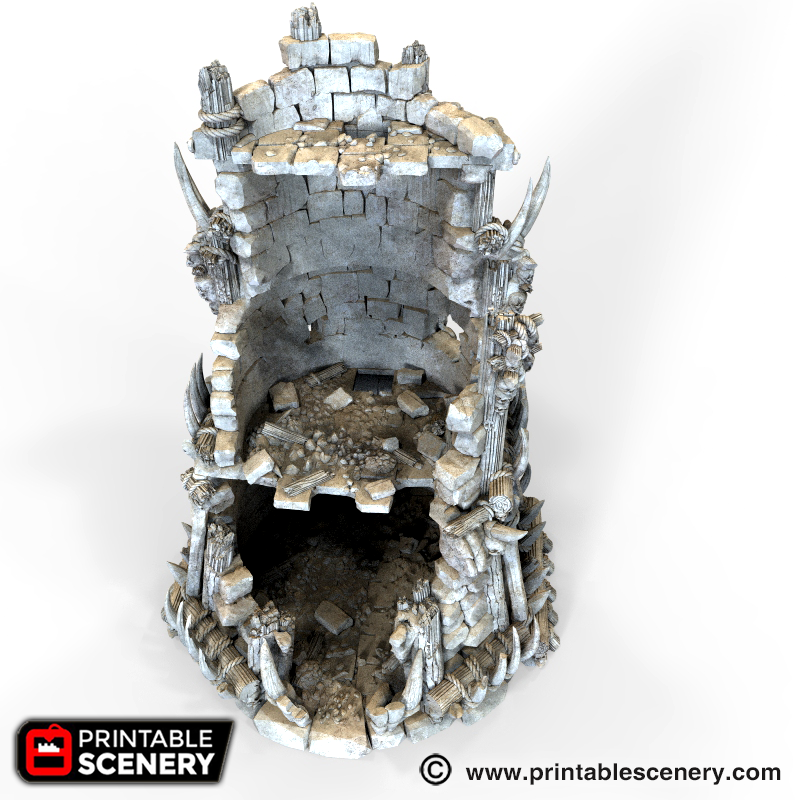 Lost Tribes Ruined Tribal Fort – Printable Scenery 3D printed tabletop terrain