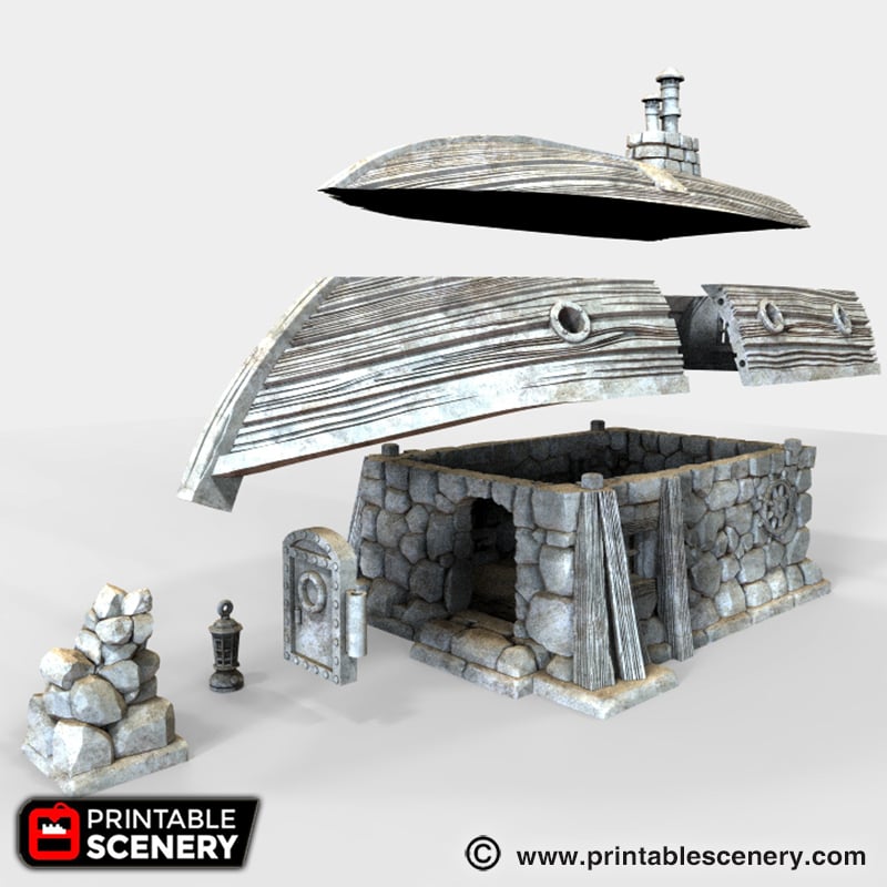 Port Winterdale Boathouse – Printable Scenery 3D printed tabletop terrain