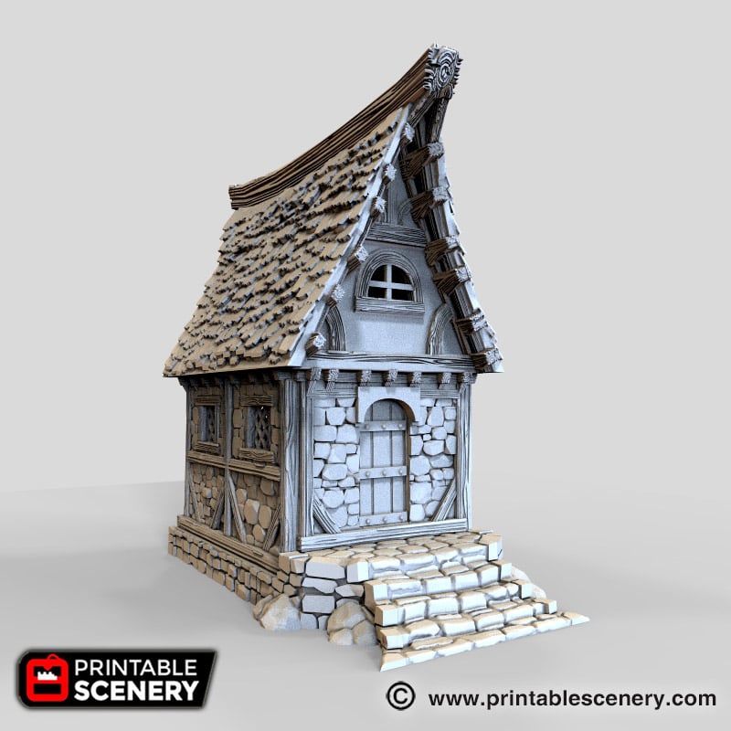 Winterdale Small Cottage – Printable Scenery 3D printed tabletop terrain