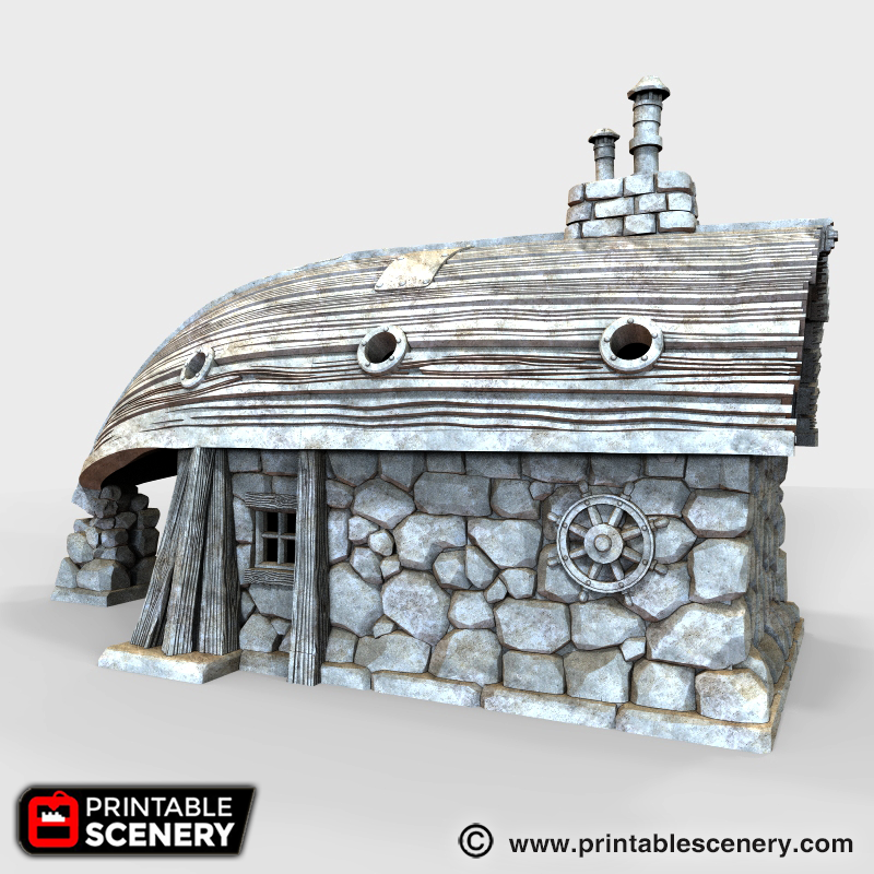 Port Winterdale Boathouse – Printable Scenery 3D printed tabletop terrain