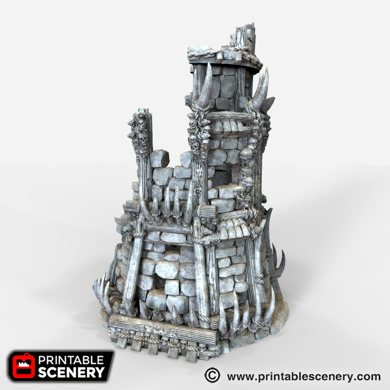 Lost Tribes Ruined Tribal Fort – Printable Scenery 3D printed tabletop terrain