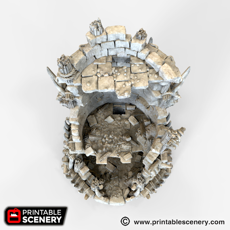 Lost Tribes Ruined Tribal Fort – Printable Scenery 3D printed tabletop terrain