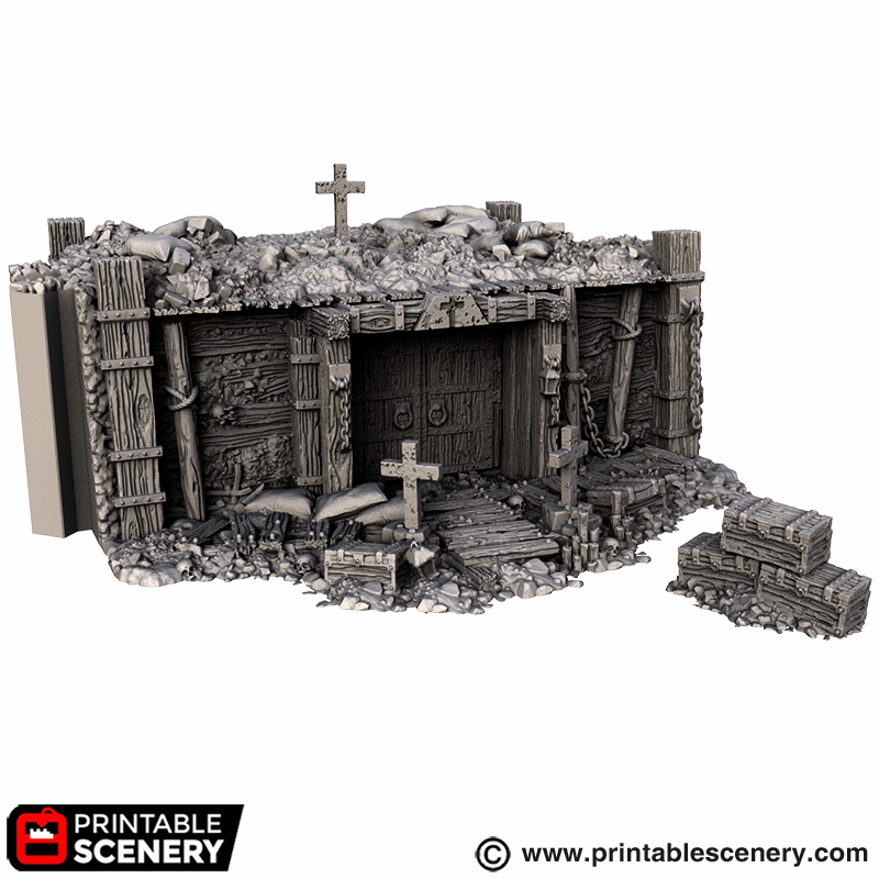 Wooden Dugout – Trench Crusade compatible SystemHEX 3D printed terrain