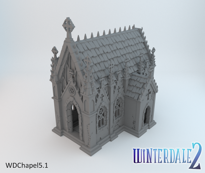 Winterdale Chapel – Printable Scenery 3D printed tabletop terrain