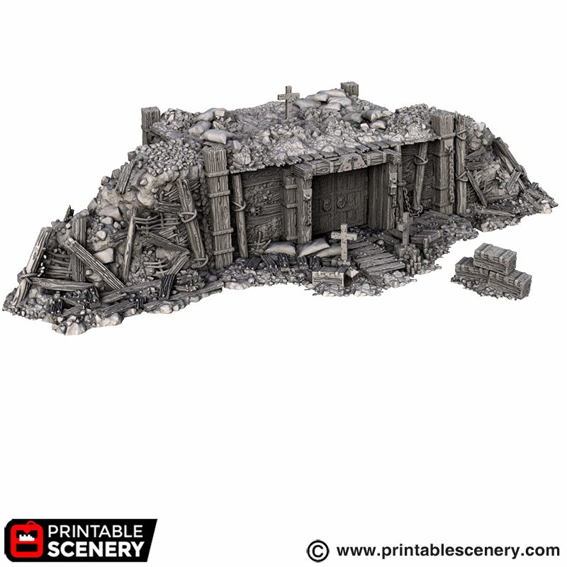 Wooden Dugout – Trench Crusade compatible SystemHEX 3D printed terrain