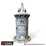 Winterdale Round Tower – Printable Scenery 3D printed tabletop terrain