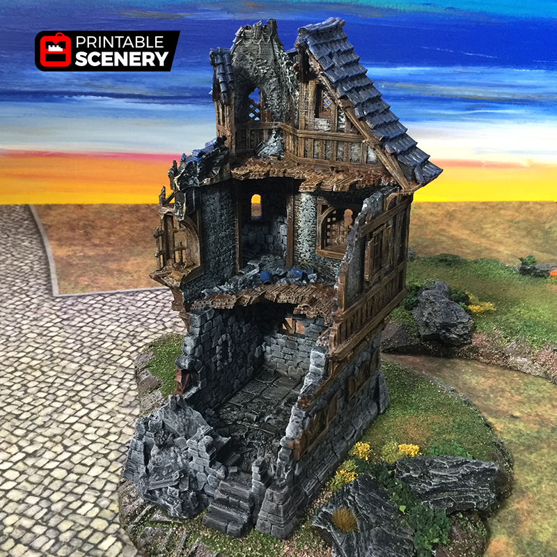 Port Winterdale Ruined Governor's Mansion – Printable Scenery 3D printed tabletop terrain