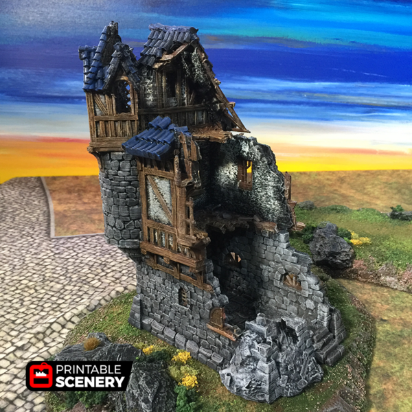 Port Winterdale Ruined Governor's Mansion – Printable Scenery 3D printed tabletop terrain