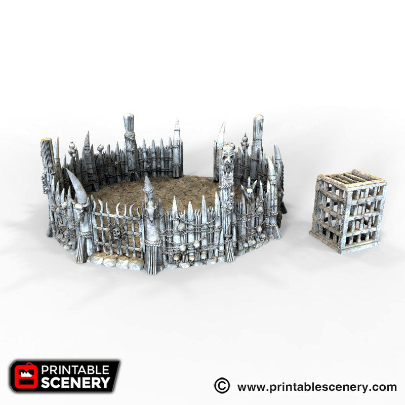 Lost Tribes Fighting Pits – Printable Scenery 3D printed tabletop terrain
