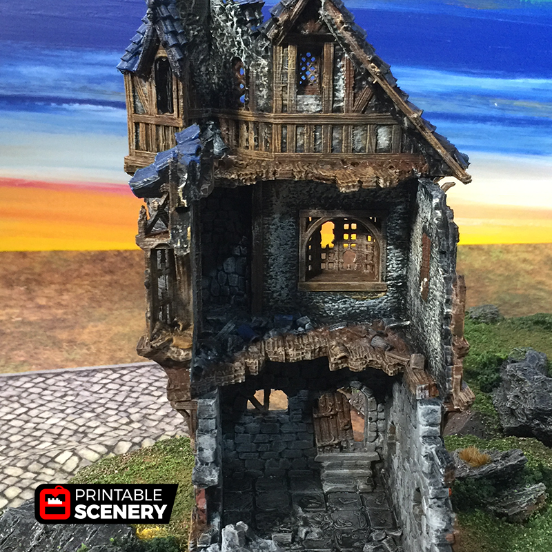 Port Winterdale Ruined Governor's Mansion – Printable Scenery 3D printed tabletop terrain
