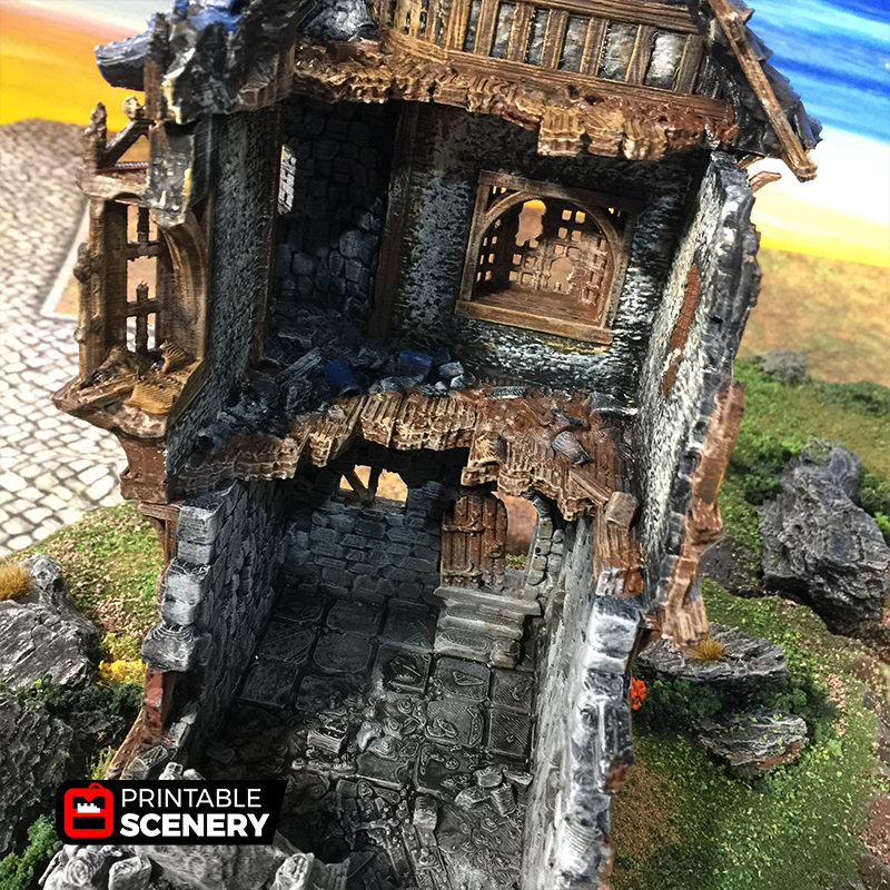 Port Winterdale Ruined Governor's Mansion – Printable Scenery 3D printed tabletop terrain