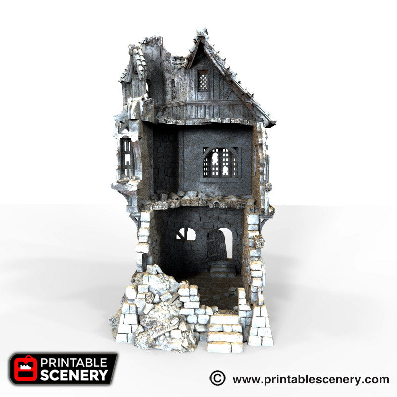 Port Winterdale Ruined Governor's Mansion – Printable Scenery 3D printed tabletop terrain