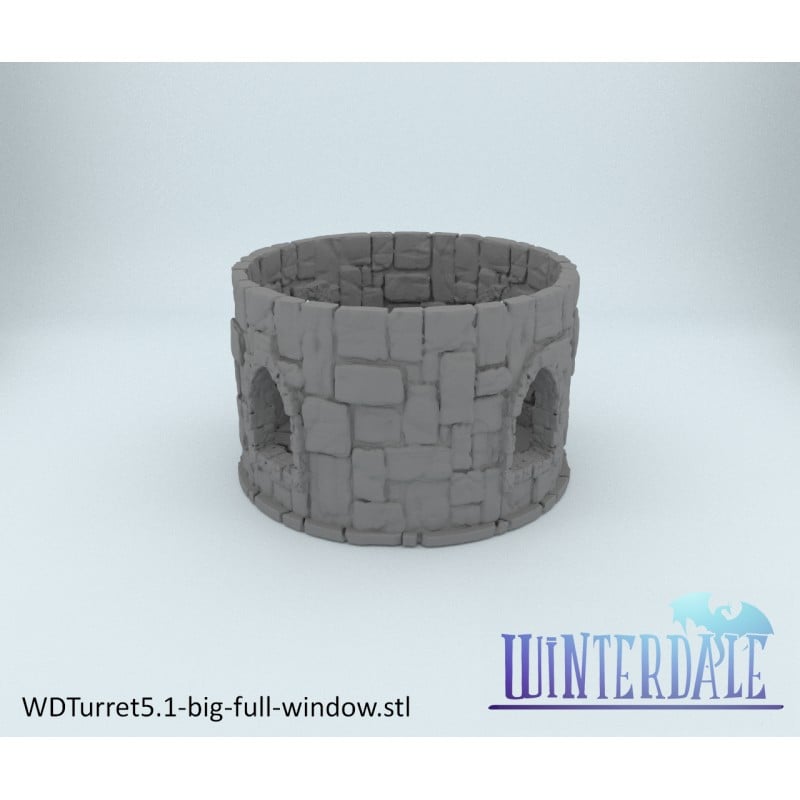 Winterdale Round Tower – Printable Scenery 3D printed tabletop terrain