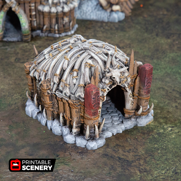 Lost Tribes Shaman's Hut – Printable Scenery 3D printed tabletop terrain