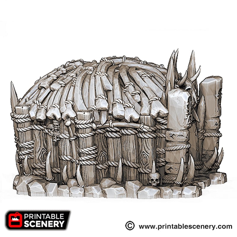 Lost Tribes Shaman's Hut – Printable Scenery 3D printed tabletop terrain