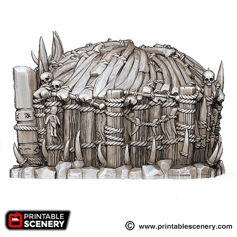 Lost Tribes Shaman's Hut – Printable Scenery 3D printed tabletop terrain