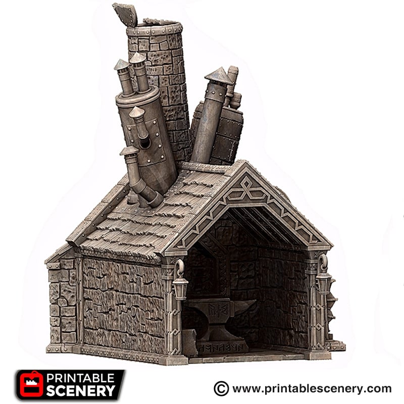Dwarven Smithy – Printable Scenery 3D printed tabletop terrain