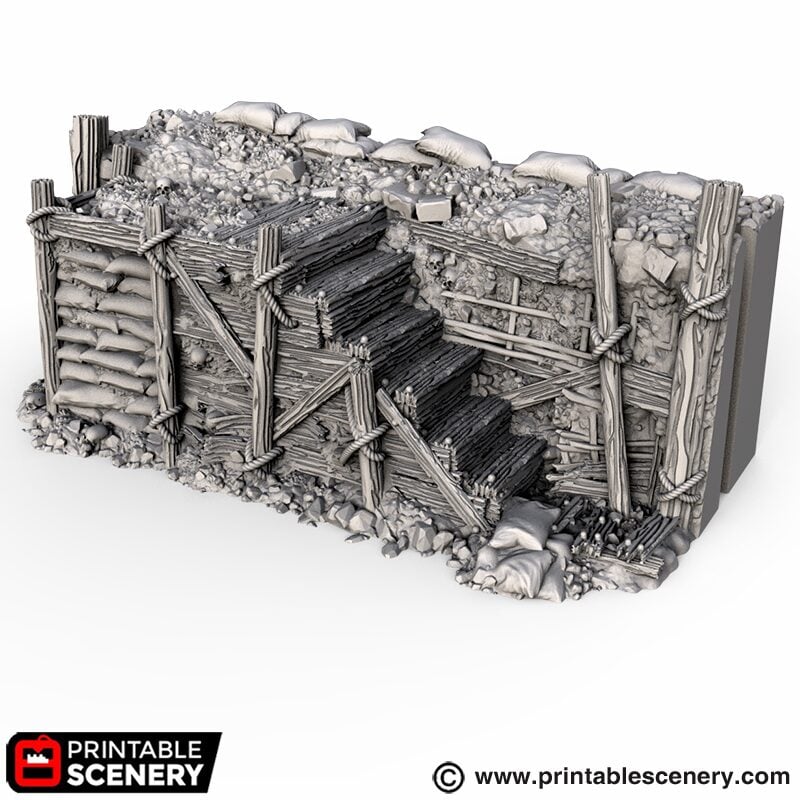 Trench Stairs – Trench Crusade compatible SystemHEX 3D printed terrain