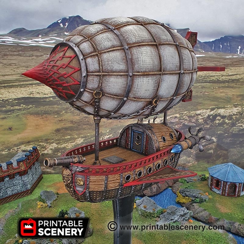 Dwarven Airship – Printable Scenery 3D printed tabletop terrain