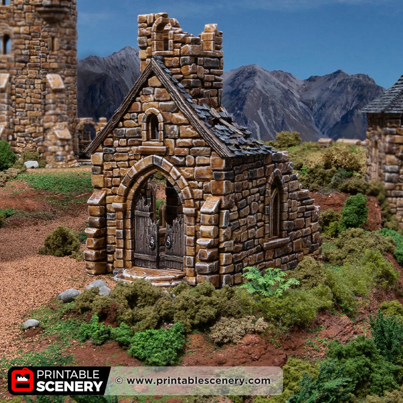 Ruined Small Chapel – Printable Scenery 3D printed tabletop terrain