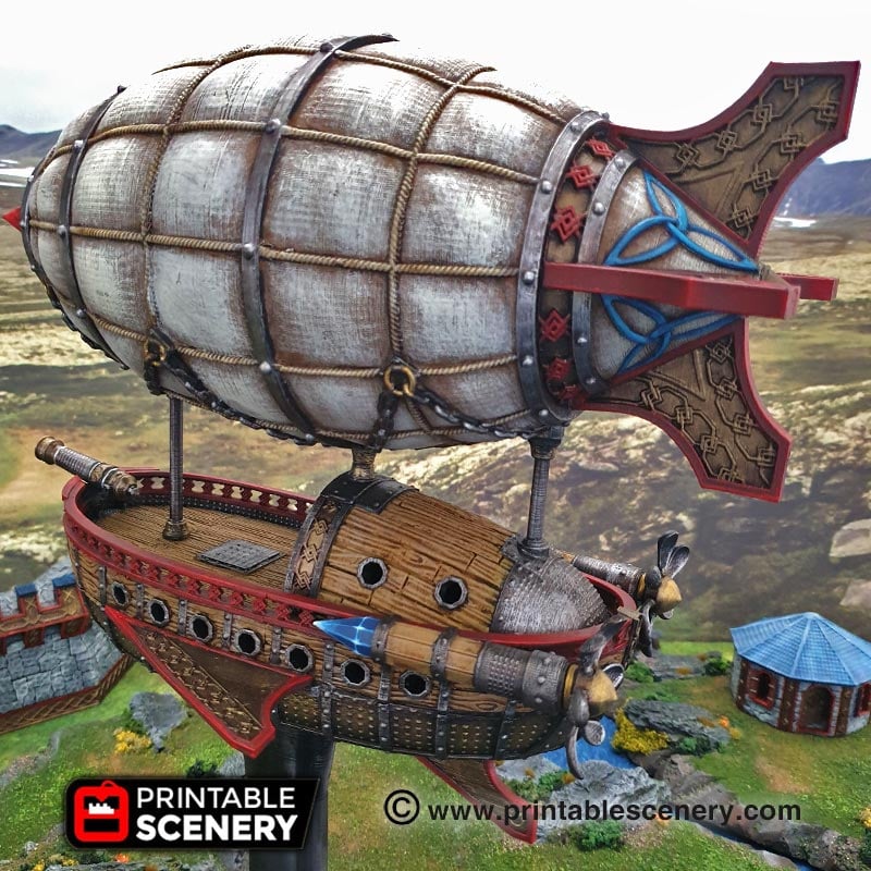 Dwarven Airship – Printable Scenery 3D printed tabletop terrain