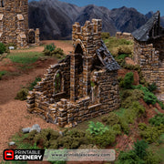 Ruined Small Chapel – Printable Scenery 3D printed tabletop terrain