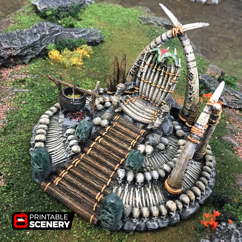 Lost Tribes War Boss Throne – Printable Scenery 3D printed tabletop terrain