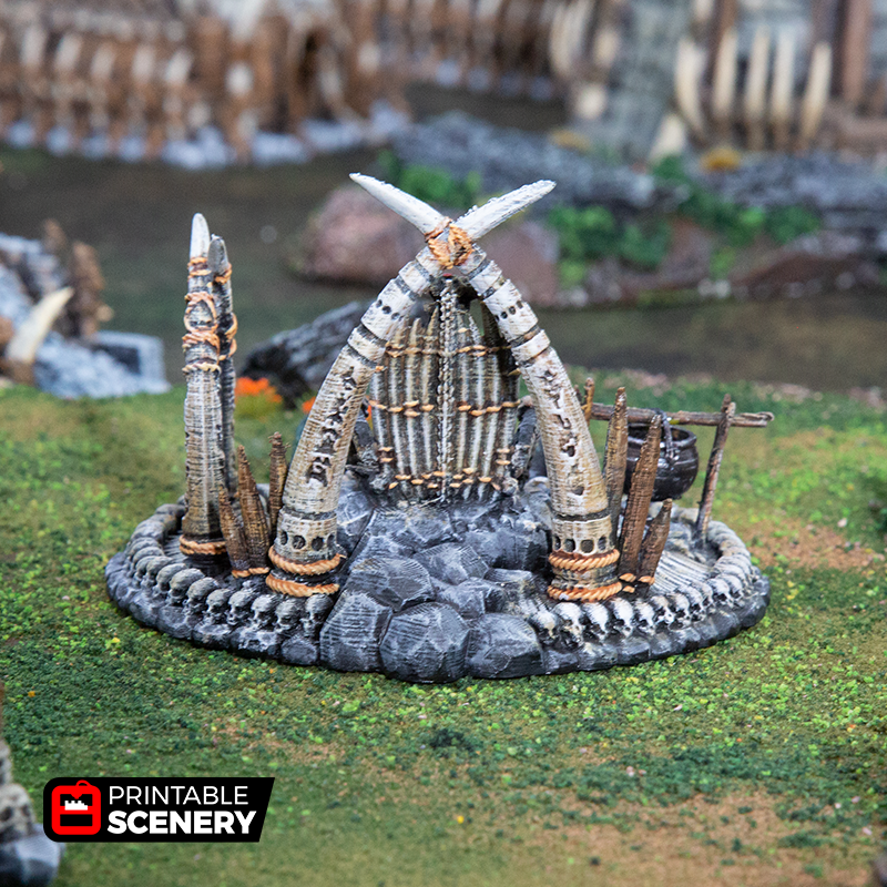 Lost Tribes War Boss Throne – Printable Scenery 3D printed tabletop terrain