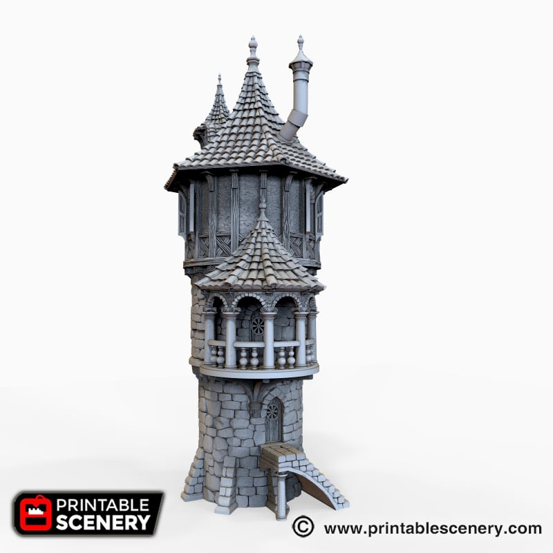 Port Winterdale Wizard Tower – Printable Scenery 3D printed tabletop terrain
